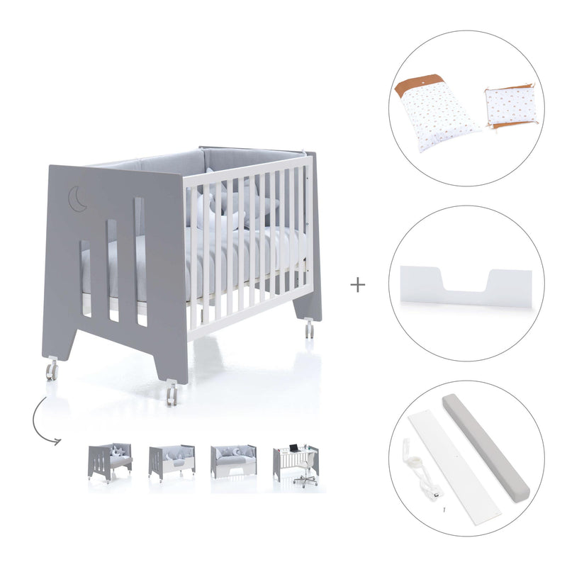 Lettino co-sleeping 60x120 cm (5in1) bianco/antracite · Omni Due Antracita