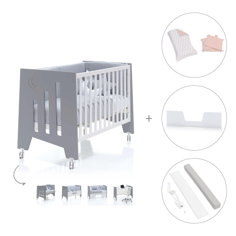 Lettino co-sleeping 60x120 cm (5in1) bianco/antracite · Omni Due Antracita