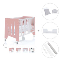 Lettino co-sleeping 60x120 cm (5in1) rosa/bianco · Omni Due Quarzo