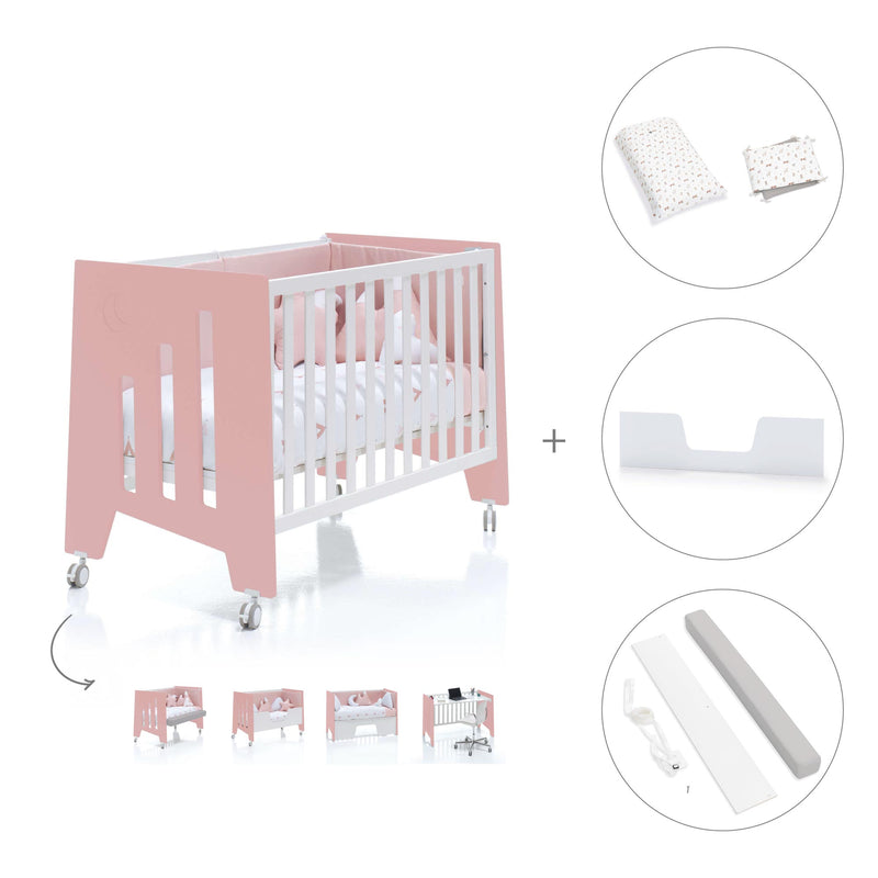 Lettino co-sleeping 60x120 cm (5in1) rosa/bianco · Omni Due Quarzo