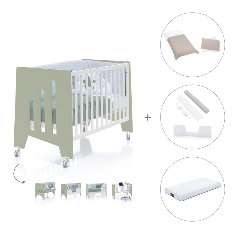 Lettino co-sleeping 60x120 cm (5in1) verde oliva · Omni C181-M7756