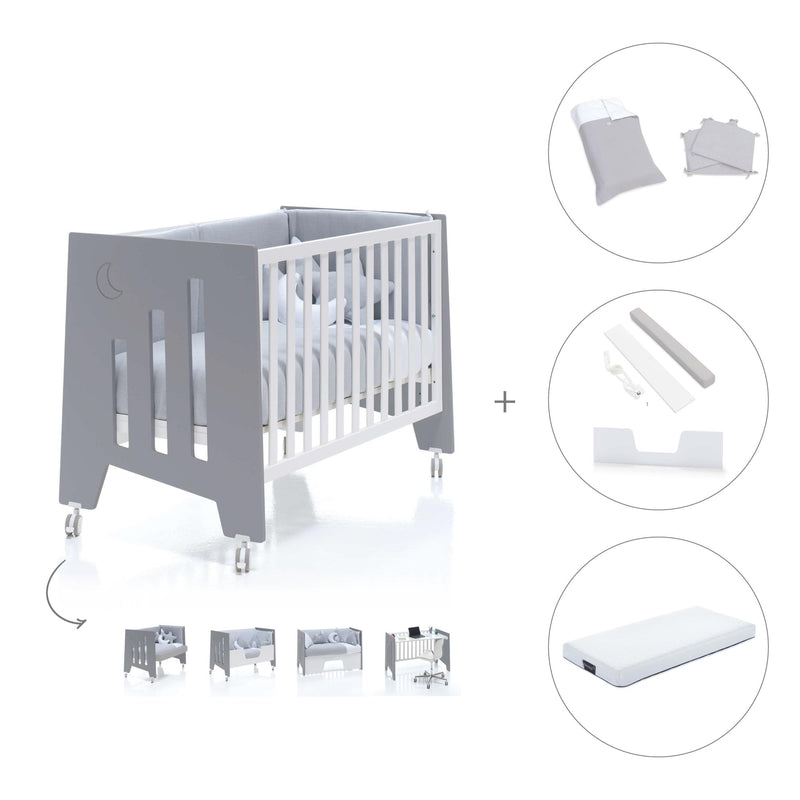 Lettino co-sleeping 60x120 cm (5in1) bianco/antracite · Omni Due Antracita