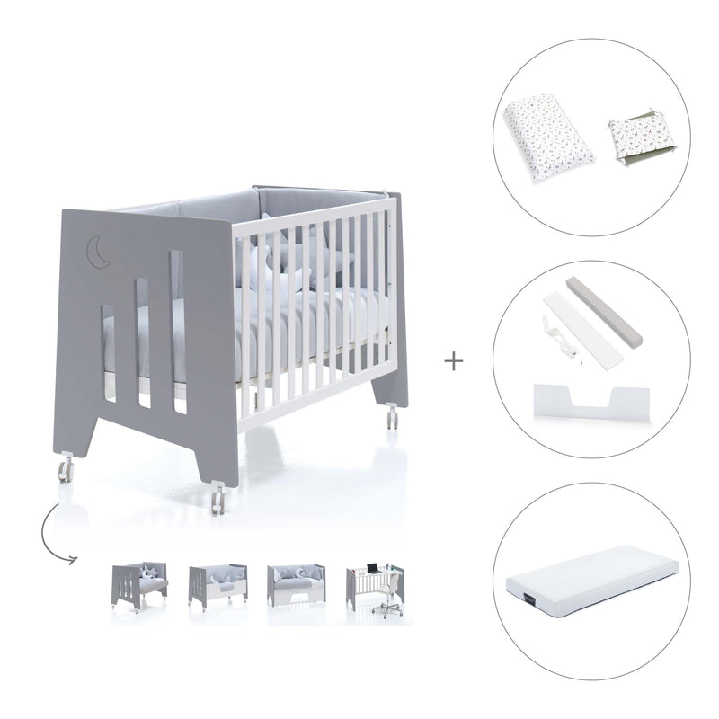 Lettino co-sleeping 60x120 cm (5in1) bianco/antracite · Omni Due Antracita