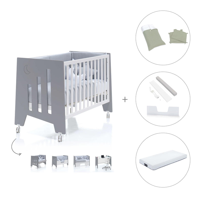 Lettino co-sleeping 60x120 cm (5in1) bianco/antracite · Omni Due Antracita