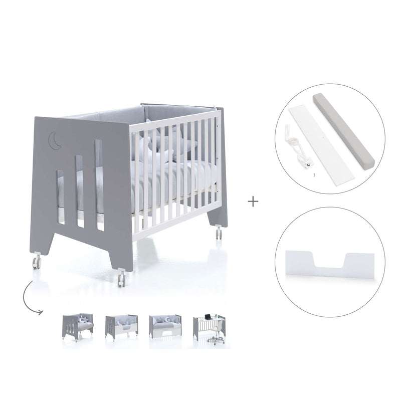 Lettino co-sleeping 60x120 cm (5in1) bianco/antracite · Omni Due Antracita