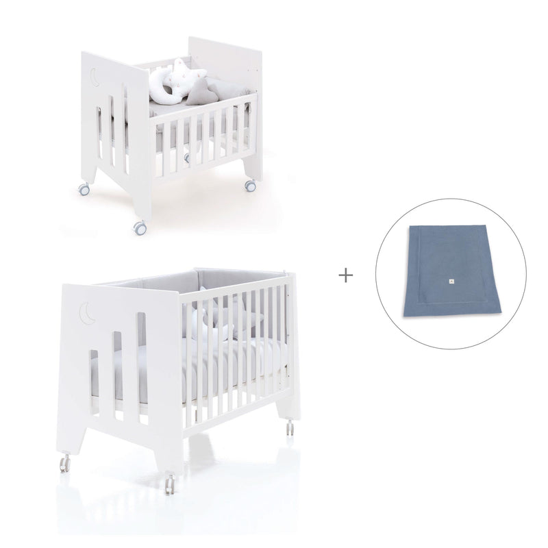 Culla 60x80 cm e lettino 60x120 cm (7in1) bianco · Omni Tre White
