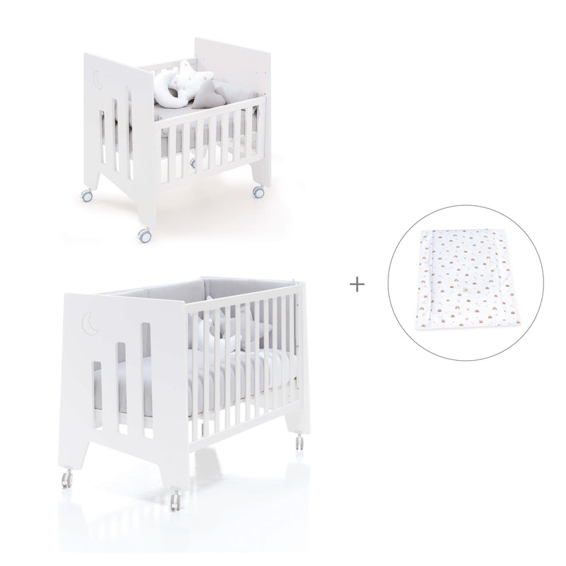Culla 60x80 cm e lettino 60x120 cm (7in1) bianco · Omni Tre White