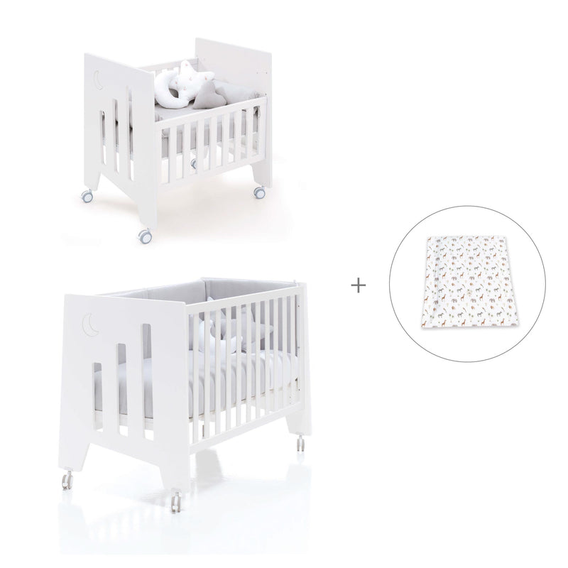 Culla 60x80 cm e lettino 60x120 cm (7in1) bianco · Omni Tre White