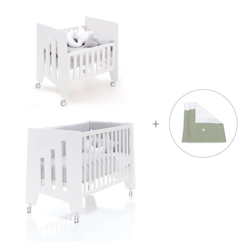 Culla 60x80 cm e lettino 60x120 cm (7in1) bianco · Omni Tre White