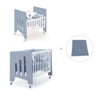 Culla 60x80 cm e lettino 60x120 cm (7in1) blu · Omni Tre Blu denim