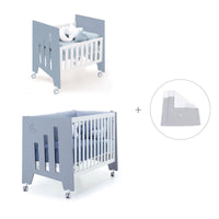 Culla 60x80 cm e lettino 60x120 cm (7in1) blu · Omni Tre Blu denim