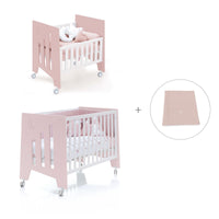 Culla 60x80 cm e lettino 60x120 cm (7in1) rosa chiaro · Omni Tre Flamingo
