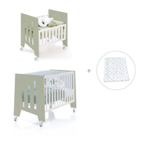 Culla 60x80 cm e lettino 60x120 cm (7in1) verde-oliva · Omni Tre Erba