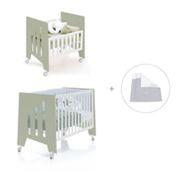Culla 60x80 cm e lettino 60x120 cm (7in1) verde-oliva · Omni Tre Erba