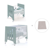 Culla 60x80 cm e lettino 60x120 cm (7in1) verde eucalipto · Omni Tre Eucalyptus
