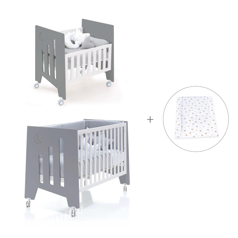 Culla 60x80 cm e lettino 60x120 cm (7in1) antracite · Omni Tre Antracita