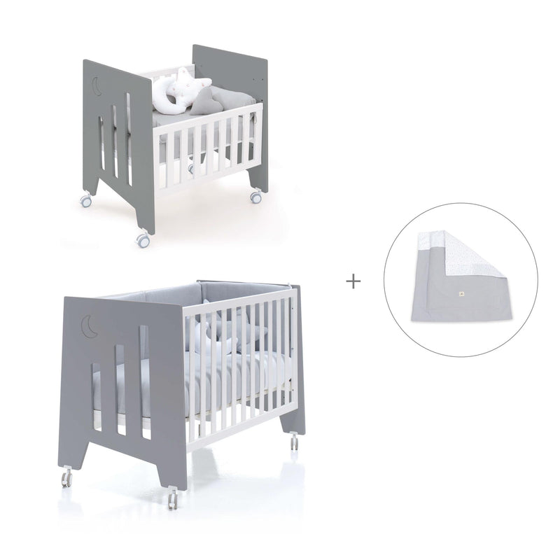 Culla 60x80 cm e lettino 60x120 cm (7in1) antracite · Omni Tre Antracita