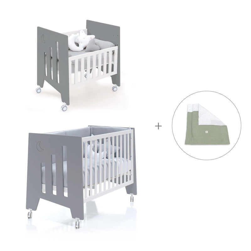 Culla 60x80 cm e lettino 60x120 cm (7in1) antracite · Omni Tre Antracita