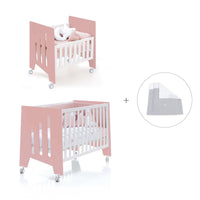 Culla 60x80 cm e lettino 60x120 cm (7in1) rosa · Omni Tre Quarzo