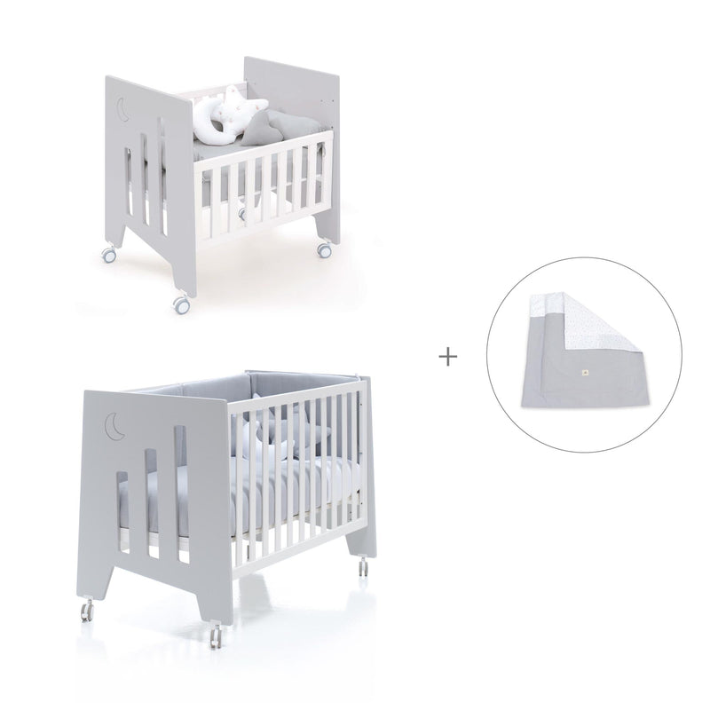 Culla 60x80 cm e lettino 60x120 cm (7in1) grigio · Omni Tre Grey