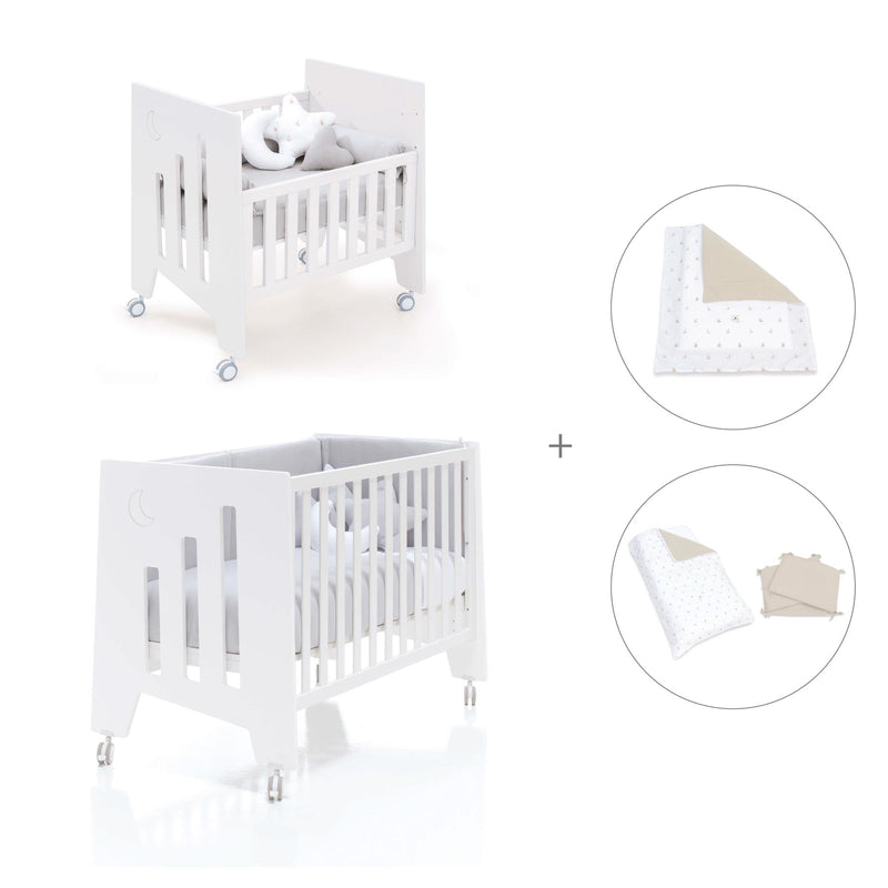 Culla 60x80 cm e lettino 60x120 cm (7in1) bianco · Omni Tre White