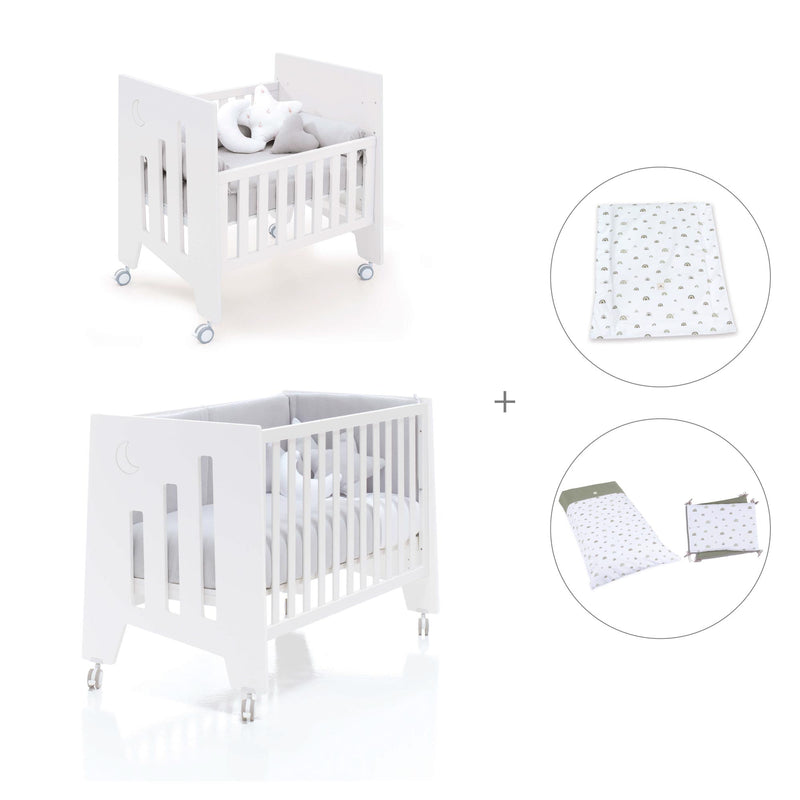 Culla 60x80 cm e lettino 60x120 cm (7in1) bianco · Omni Tre White