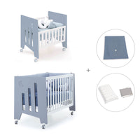 Culla 60x80 cm e lettino 60x120 cm (7in1) blu · Omni Tre Blu denim
