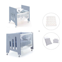 Culla 60x80 cm e lettino 60x120 cm (7in1) blu · Omni Tre Blu denim