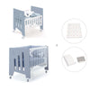 Culla 60x80 cm e lettino 60x120 cm (7in1) blu · Omni Tre Blu denim