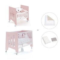 Culla 60x80 cm e lettino 60x120 cm (7in1) rosa chiaro · Omni Tre Flamingo