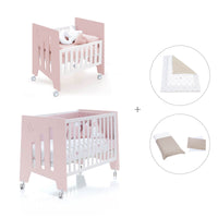 Culla 60x80 cm e lettino 60x120 cm (7in1) rosa chiaro · Omni Tre Flamingo