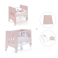 Culla 60x80 cm e lettino 60x120 cm (7in1) rosa chiaro · Omni Tre Flamingo