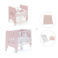 Culla 60x80 cm e lettino 60x120 cm (7in1) rosa chiaro · Omni Tre Flamingo