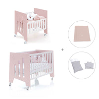 Culla 60x80 cm e lettino 60x120 cm (7in1) rosa chiaro · Omni Tre Flamingo