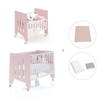 Culla 60x80 cm e lettino 60x120 cm (7in1) rosa chiaro · Omni Tre Flamingo