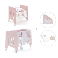 Culla 60x80 cm e lettino 60x120 cm (7in1) rosa chiaro · Omni Tre Flamingo