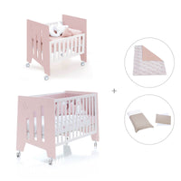 Culla 60x80 cm e lettino 60x120 cm (7in1) rosa chiaro · Omni Tre Flamingo