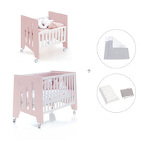 Culla 60x80 cm e lettino 60x120 cm (7in1) rosa chiaro · Omni Tre Flamingo