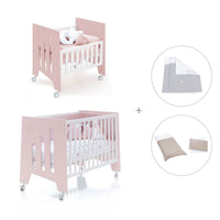 Culla 60x80 cm e lettino 60x120 cm (7in1) rosa chiaro · Omni Tre Flamingo