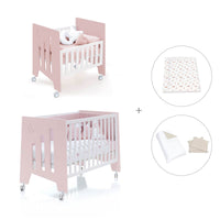 Culla 60x80 cm e lettino 60x120 cm (7in1) rosa chiaro · Omni Tre Flamingo