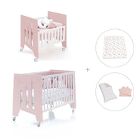 Culla 60x80 cm e lettino 60x120 cm (7in1) rosa chiaro · Omni Tre Flamingo