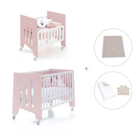 Culla 60x80 cm e lettino 60x120 cm (7in1) rosa chiaro · Omni Tre Flamingo