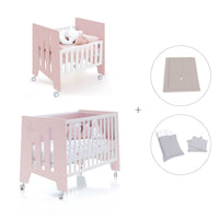 Culla 60x80 cm e lettino 60x120 cm (7in1) rosa chiaro · Omni Tre Flamingo