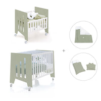 Culla 60x80 cm e lettino 60x120 cm (7in1) verde-oliva · Omni Tre Erba