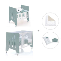 Culla 60x80 cm e lettino 60x120 cm (7in1) verde eucalipto · Omni Tre Eucalyptus