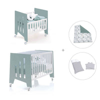 Culla 60x80 cm e lettino 60x120 cm (7in1) verde eucalipto · Omni Tre Eucalyptus