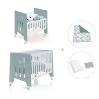 Culla 60x80 cm e lettino 60x120 cm (7in1) verde eucalipto · Omni Tre Eucalyptus