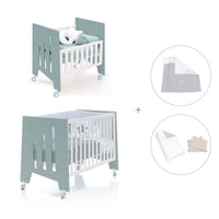 Culla 60x80 cm e lettino 60x120 cm (7in1) verde eucalipto · Omni Tre Eucalyptus