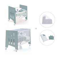 Culla 60x80 cm e lettino 60x120 cm (7in1) verde eucalipto · Omni Tre Eucalyptus