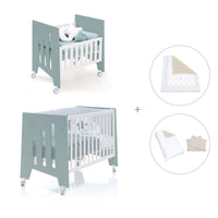 Culla 60x80 cm e lettino 60x120 cm (7in1) verde eucalipto · Omni Tre Eucalyptus